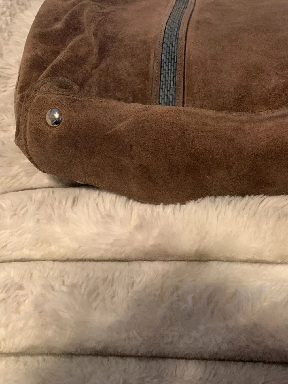 Light Brown Suede Coach Bag - Picture 3 of 5